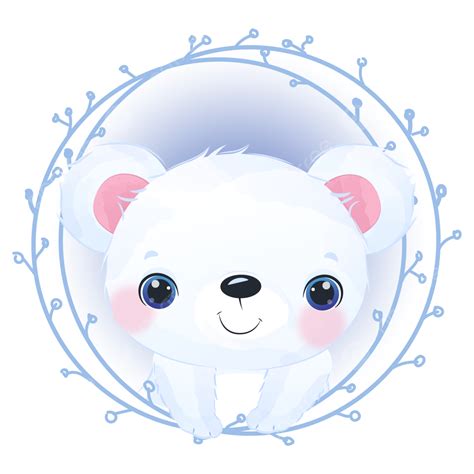 Pequeña Ilustración Linda Del Oso Polar PNG , Imágenes Prediseñadas De ...