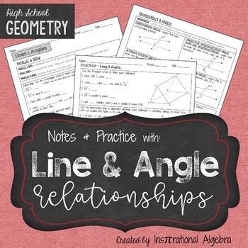 Line & Angle Relationships: Notes & Practice by The Model Math Teacher