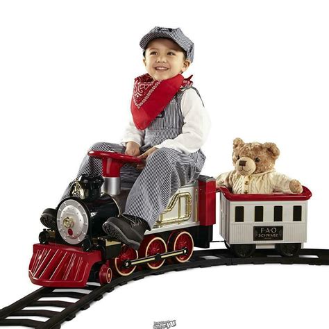 FAO SCHWARZ RIDE ON TOY TRAIN CHILDREN'S LIGHTS SOUNDS 8' OVAL TRACK ENGINE CAR #FAOSCHWARZ ...