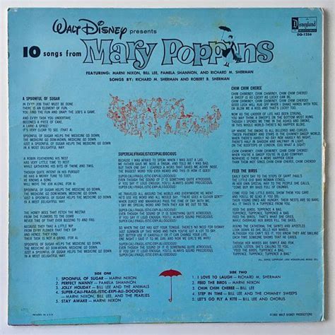 Mary Poppins 10 Songs From LP Vinyl Record Album Disneyland | Etsy | Vinyl record album, Songs ...