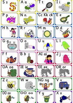 Jolly Phonics Picture and Letter Flashcards - 42 sounds Precursive Font