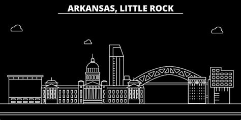 Little Rock Silhouette Skyline Usa Little Rock Vector City American ...