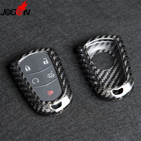 Real Carbon Fiber Remote Key Fob Case Shell Cover For Cadillac SRX 2015 16/ CT6 2016 17/ CTS XTS ...