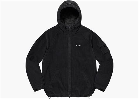 Supreme Nike Arc Corduroy Hooded Jacket Black | Hype Clothinga