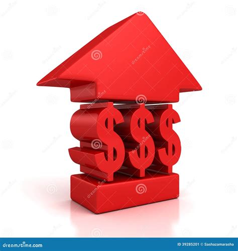 Red Dollar Symbol As Part Of Block Structure Stock Illustration ...