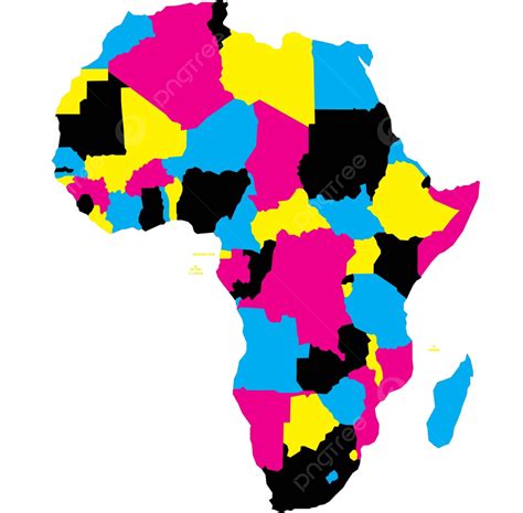 Vector Illustration Of Africas Political Map In Cmyk Shades On A White Backdrop Vector ...