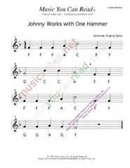 "Johnny Works with One Hammer," American Singing Game, USA Lyrics, "Johnny works with one hammer ...