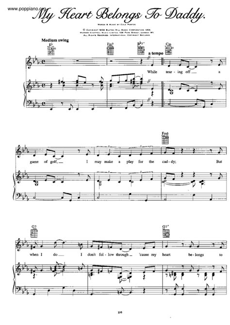 Marilyn Monroe-My Heart Belongs To Daddy Sheet Music pdf, - Free Score ...