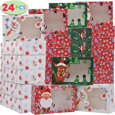 "JOYIN 24 Pcs Holiday Treat Packaging Bakery Boxes for Christmas, 8.75 ...