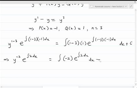 ⏩SOLVED:Solving a Bernoulli Differential Equation In Exercises… | Numerade