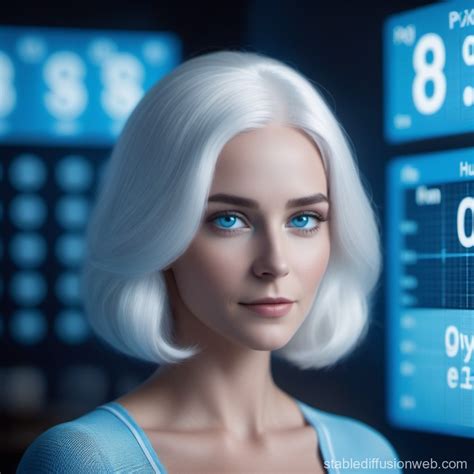 Pixar-style Oxygen Element Personification with Blue-eyed Woman and Periodic Table | Stable ...