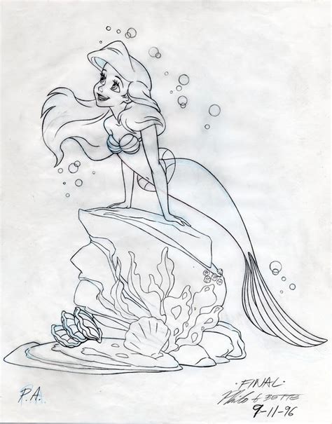 Professional Little Mermaid, Drawings, Sketches, and Cels in 2020 | Little mermaid drawings ...