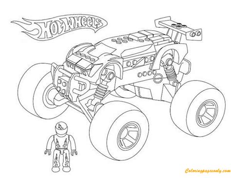 Monster Truck Hot Wheels 2 Coloring Page: You can print this nice hot wheels monster tru ...