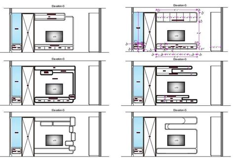 TV Unit Furniture Elevation Drawing DWG File - Cadbull | Modern tv unit designs, Tv unit ...