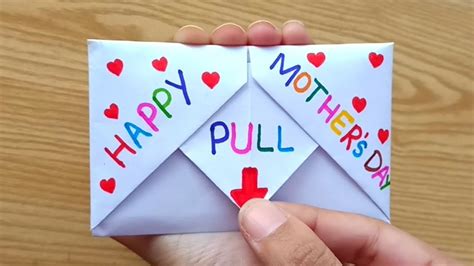 DIY - SURPRISE MESSAGE CARD FOR MOTHER'S DAY | Pull Tab Origami ...