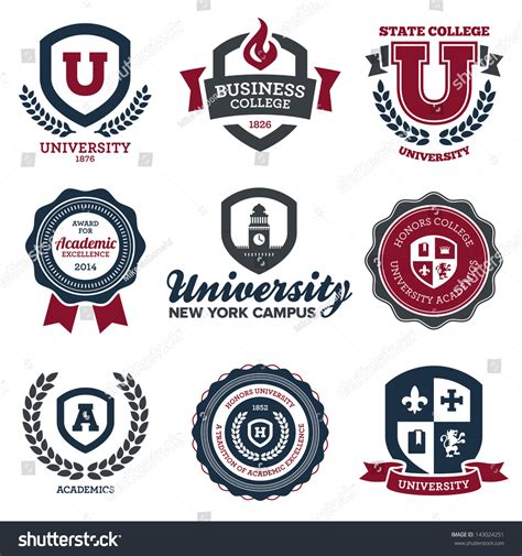 Set University College School Crests Logo Stock Illustration 143024251 | Shutterstock