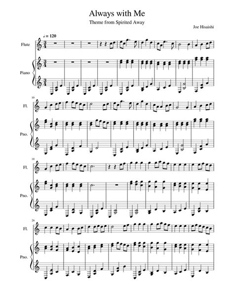 Always with Me Sheet music for Piano, Flute (Solo) | Musescore.com