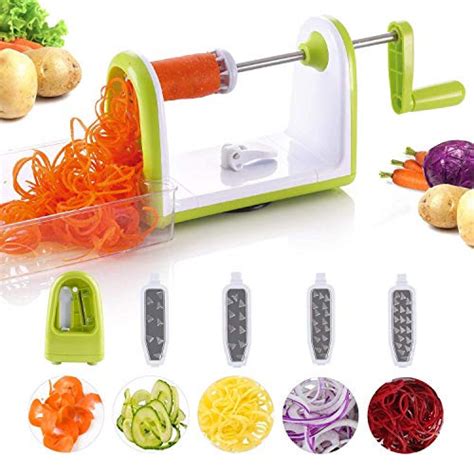 Snagshout | Spiralizer Vegetable Slicer, 5 Blade Vegetable Spiralizer 6 into 1 Spiral Slicer ...