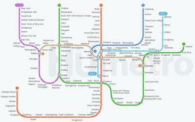 Busan Subway map in English PDF & PNG file, 2020 year