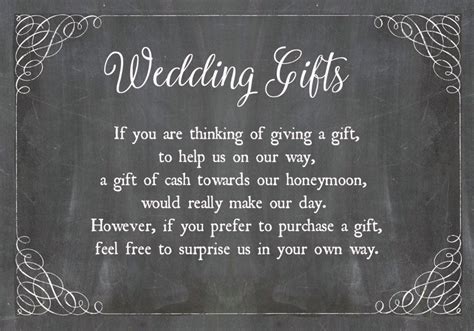 Chalkboard Wedding Gift Wish Card | Wedding gift poem, Wedding cash gift, Wedding wording