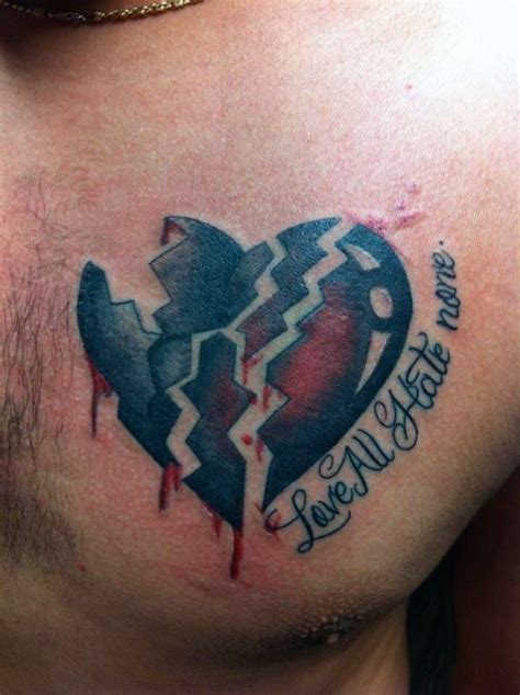 40 Broken Heart Tattoo Designs For Men - Split Ink Ideas