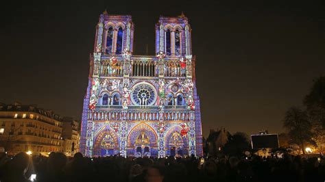 Spectacular Light Show At Notre Dame Cathedral Commemorates World War I : The Two-Way : NPR