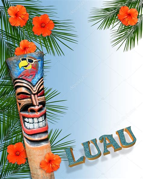 Blank Luau Invitation Borders