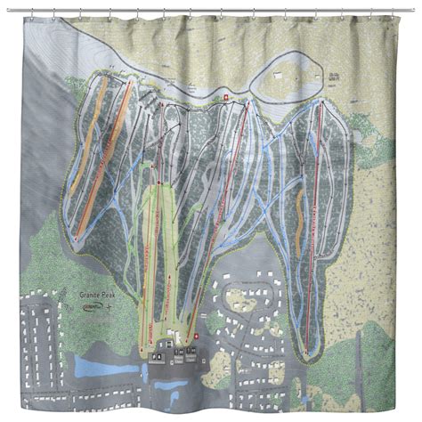 Granite Peak Ski Trail Map Shower Curtain | Powderaddicts