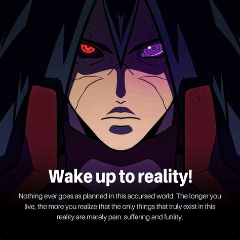 Here is the Wake Up to Reality what MADARA UCHIHA said in the Naruto manga series #naruto #anime ...