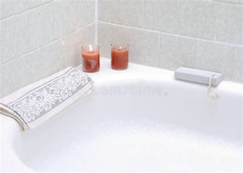 Bubble Bath with Candles stock photo. Image of flames - 8682962