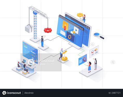 Best Premium Full stack software development company Illustration download in PNG & Vector format