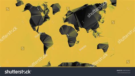 Polygon World Map Ocean Ground Shadows Stock Vector (Royalty Free) 480392863 | Shutterstock