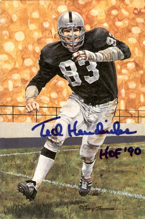 Ted Hendricks Autographed Signed HOF /Inscribed Goal Line Art Glac Postcard Raiders JSA