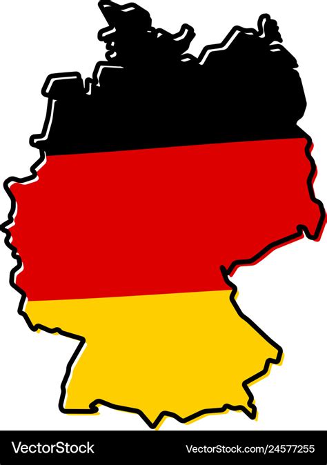 Simplified map of germany outline with slightly Vector Image