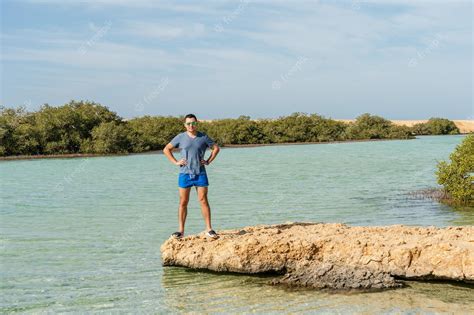 Premium Photo | Man at mangroves in the ras mohammed national park ...