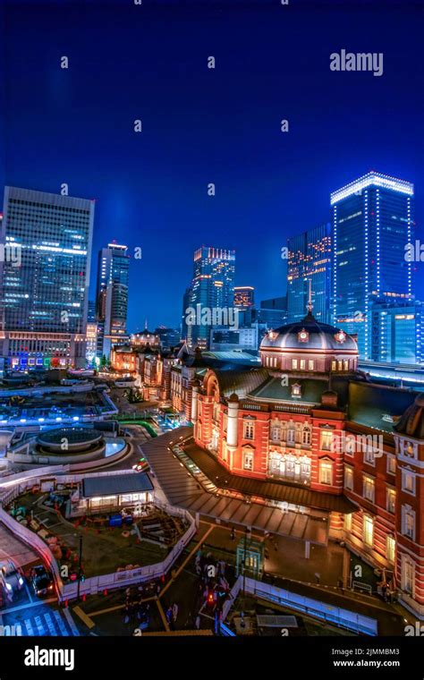 Light-up of Tokyo Station, night view Stock Photo - Alamy