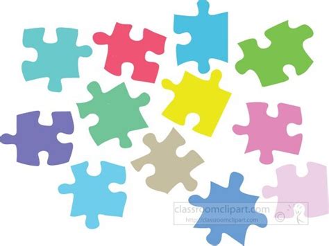 School Clipart-colorful puzzle pieces clipart image