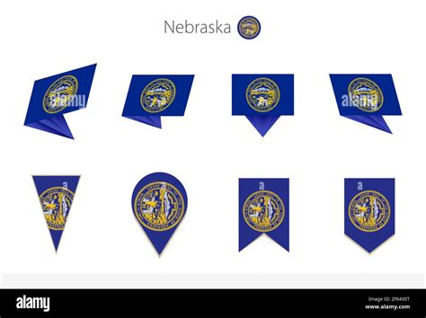 Nebraska US State flag collection, eight versions of Nebraska vector ...