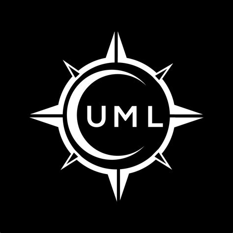 UML abstract technology logo design on Black background. UML creative ...