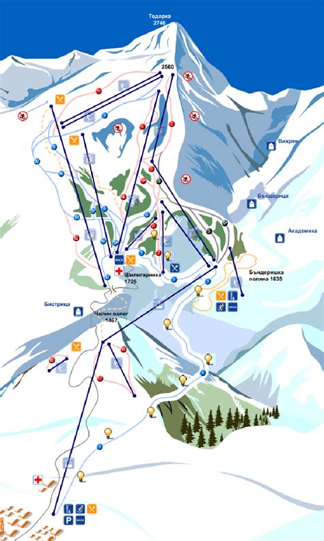 Bansko ski map, Bulgaria, Europe