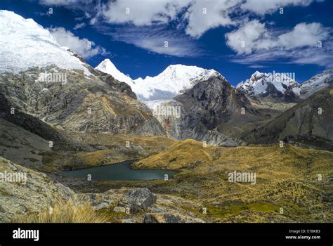 Scenic view of high mountain peaks in Peruvian Andes Stock Photo - Alamy