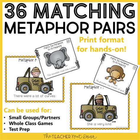 Metaphors Grammar Game Print and Digital - The Teacher Next Door