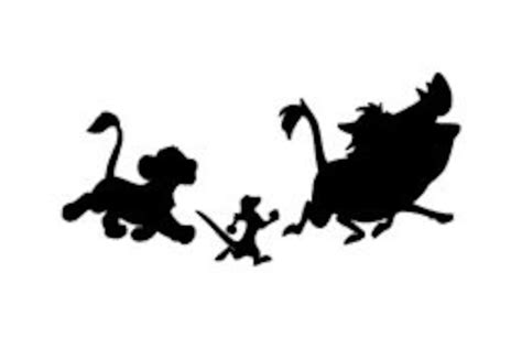 Simba Timon and Pumbaa From Lion King Silhouette Vinyl Decal Black, Red ...