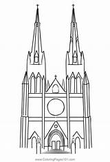 St Marys Cathedral Coloring Page For Kids  Free Australia Printable sketch template