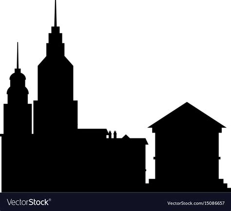 City buildings silhouette downtown exterior image Vector Image