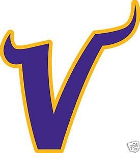 Minnesota Vikings V Logo Window Wall Sticker Vinyl Car Decal Any Colors ...