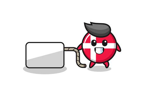 denmark flag cartoon is pulling a banner 4643064 Vector Art at Vecteezy