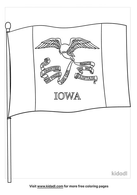 Free Iowa State Flag Coloring Page | Coloring Page Printables | Kidadl