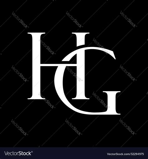 Initial letter hg logo template with vintage font Vector Image