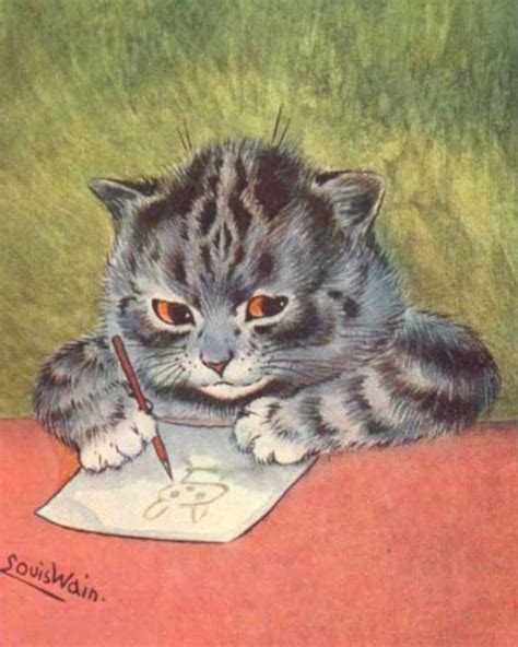 Louis Wain Cats I'll Draw Your Portrait Cat Illustrator Giclee Funny ...